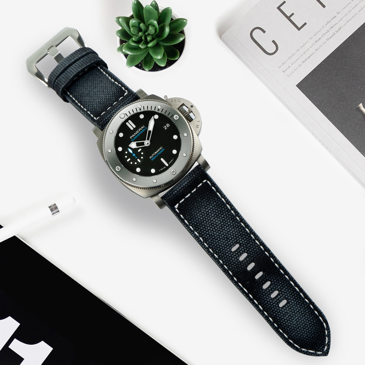 Panerai Submersible Straps - Canvas Anthracite – Liger Straps