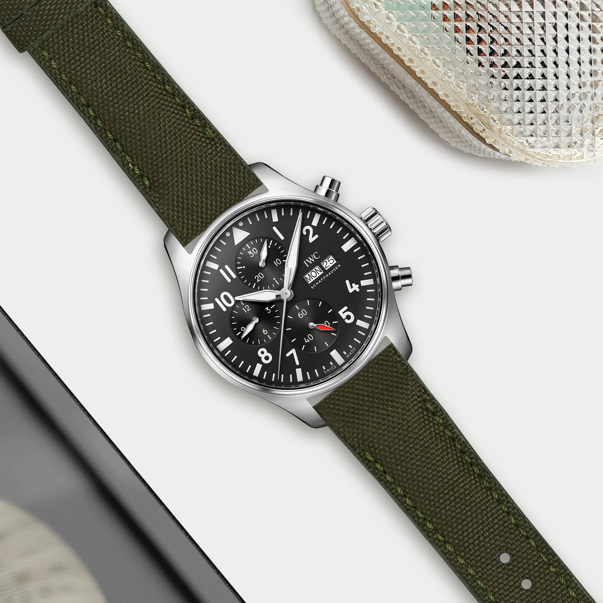 IWC Easx Change Straps - Canvas Army Green – Liger Straps