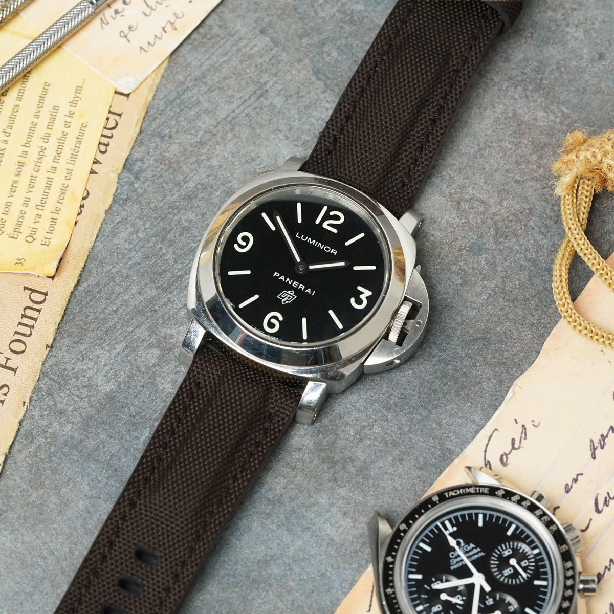 Panerai Luminor Straps Canvas Extreme Padded Deep Taupe – Liger