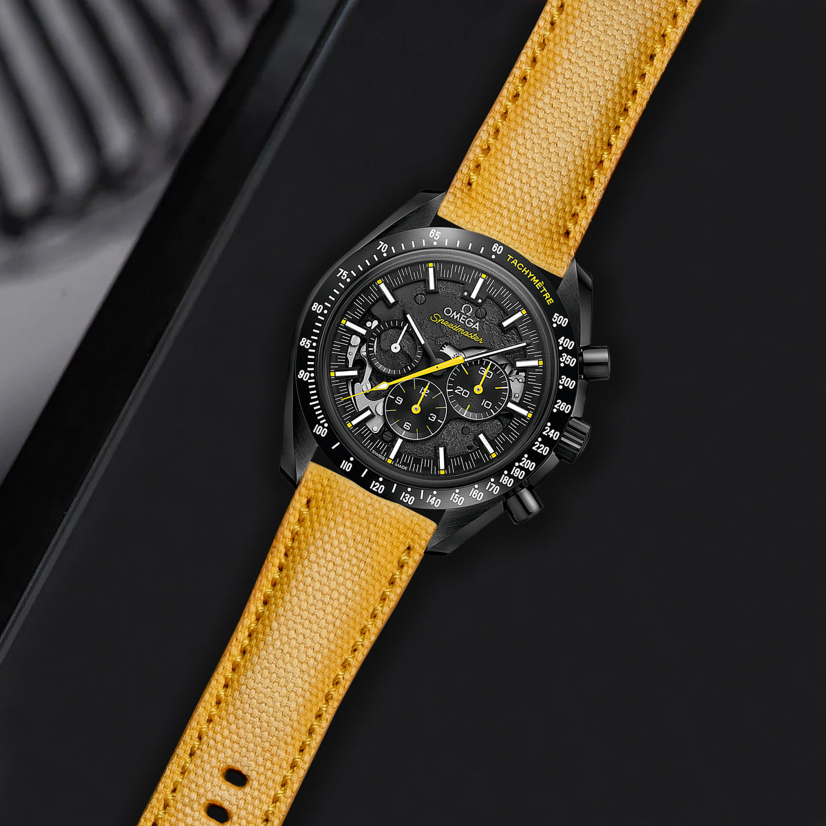 Omega Dark Side Of The Moon Straps Canvas Vintage Yellow – Liger