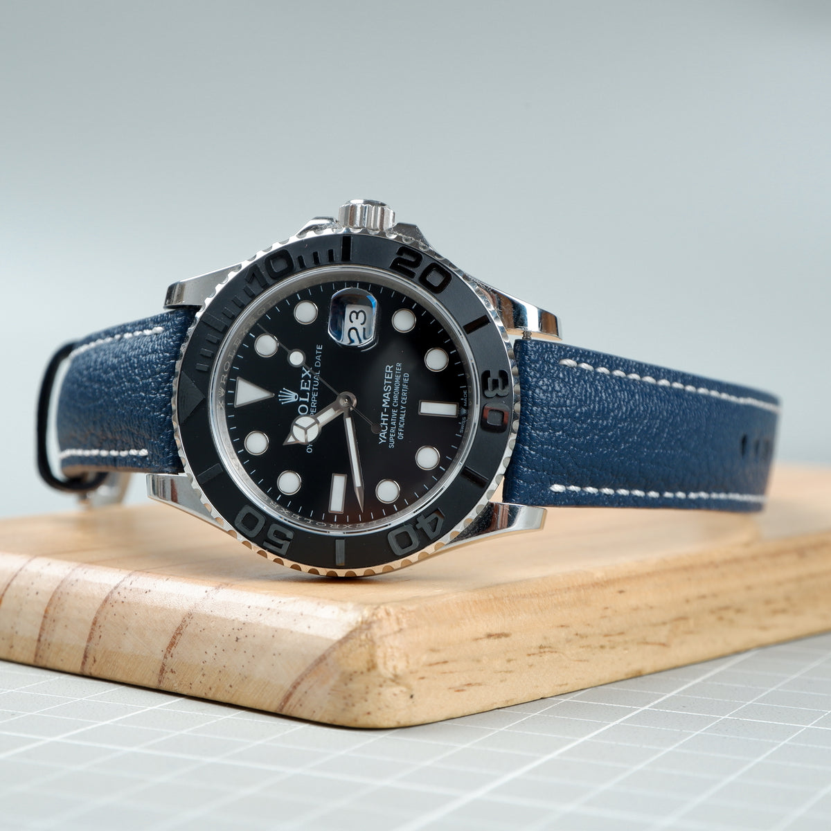 Blue Rubber Strap for Rolex Yachtmaster 40mm - Classic Series