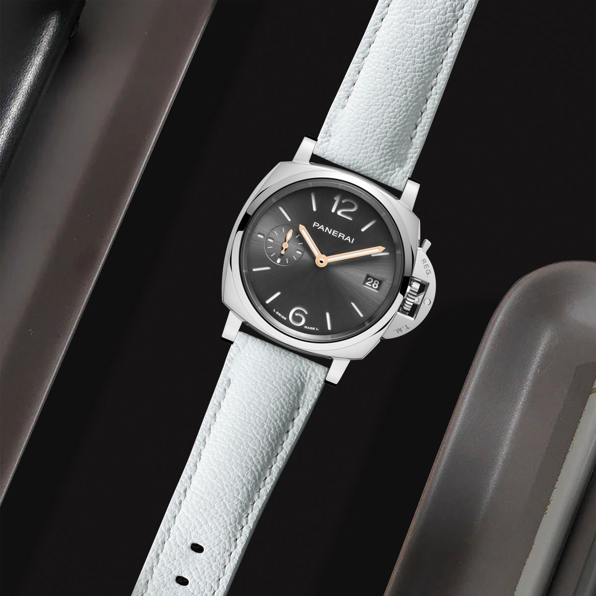 Panerai Luminor Due Straps - Chevre White – Liger Straps