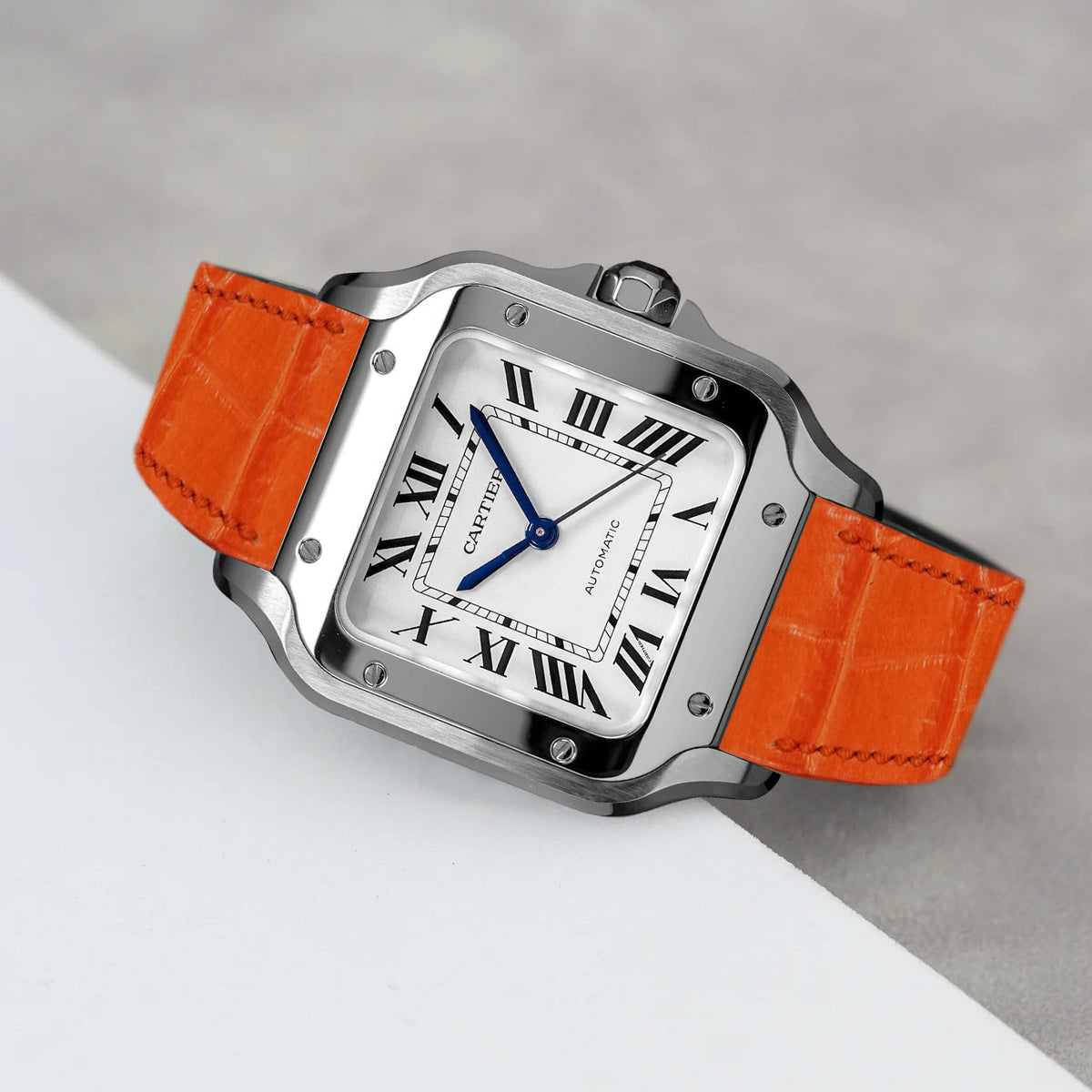 Cartier New Santos Quick Release Straps - Croco Orange – Liger Straps