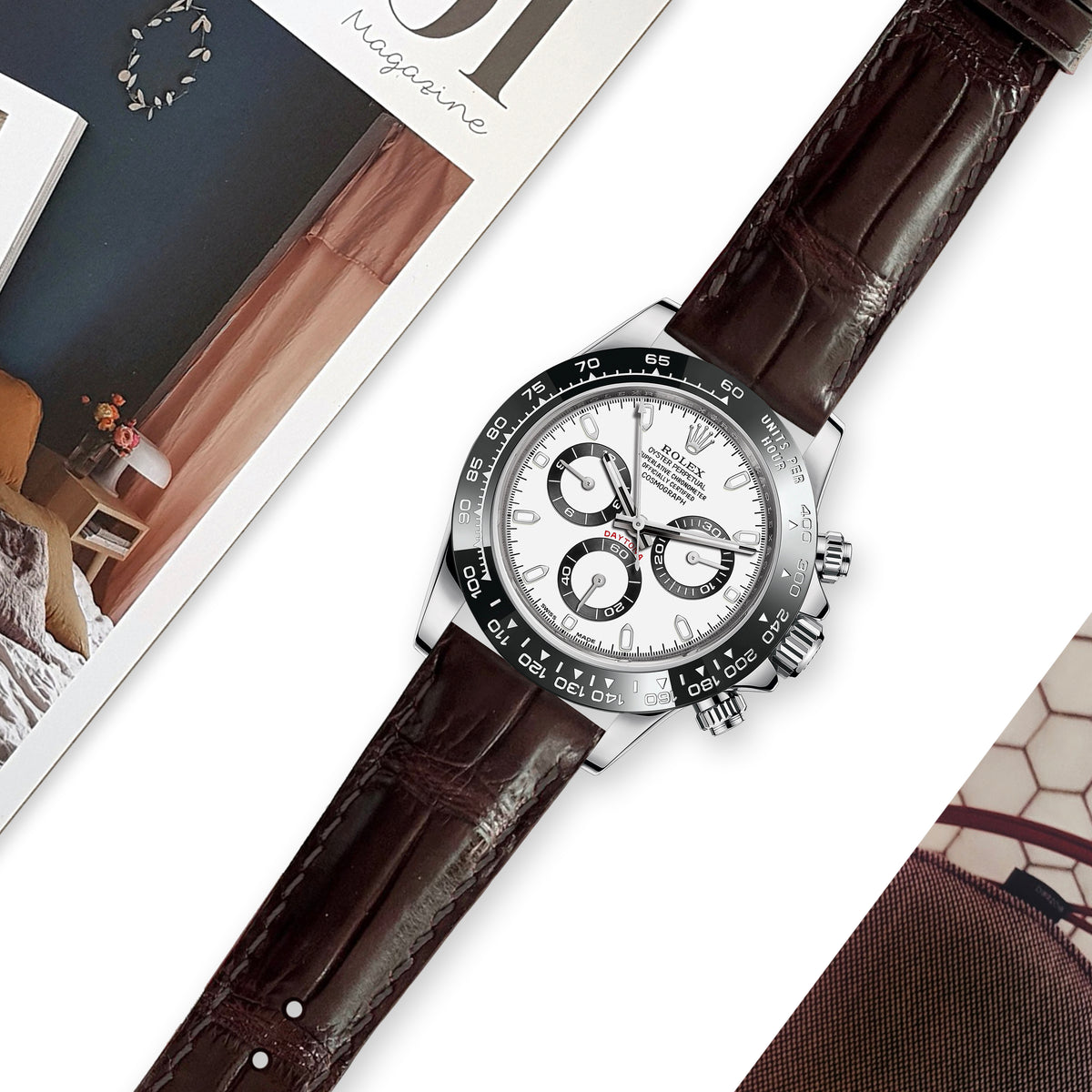 Rolex Daytona Straps - Croco Tobacco – Liger Straps