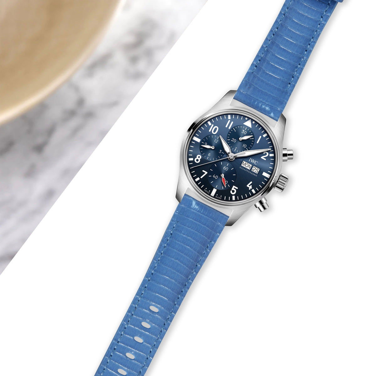 IWC Easx Change Straps - Lizard Baby Blue – Liger Straps