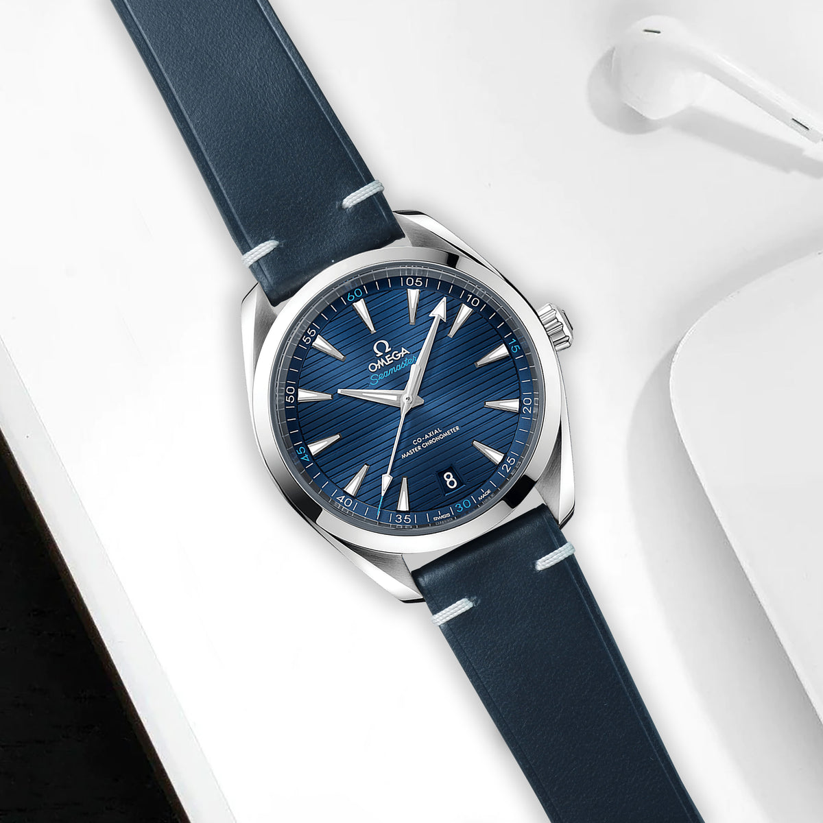 Omega Seamaster Aqua Terra Straps - Minimalist Cordovan Navy Blue