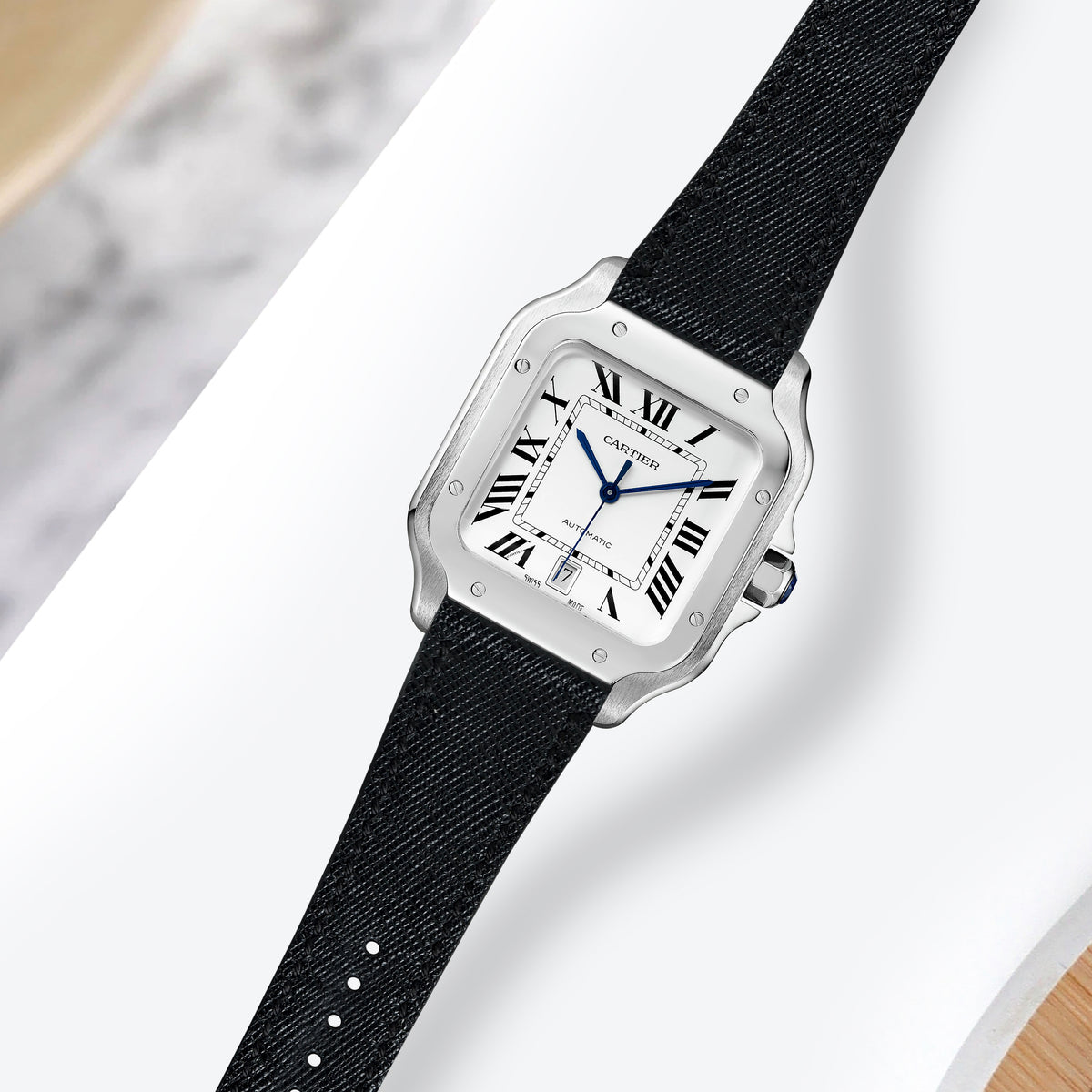 Cartier New Santos Quick Release Straps - Saffiano Black – Liger