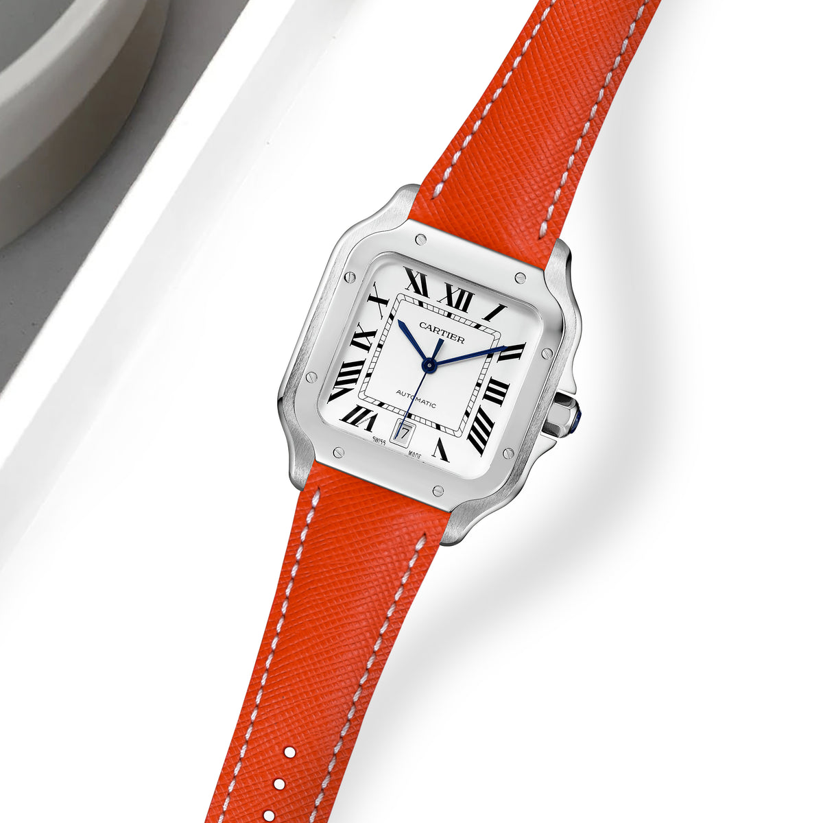 Cartier New Santos Quick Release Straps - Saffiano Orange – Liger