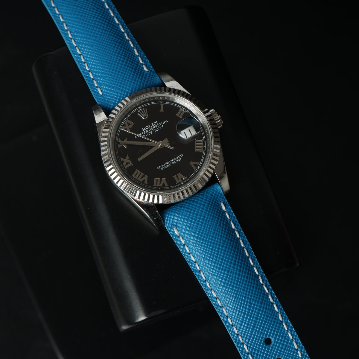 Rolex Datejust Straps Saffiano Sky Blue