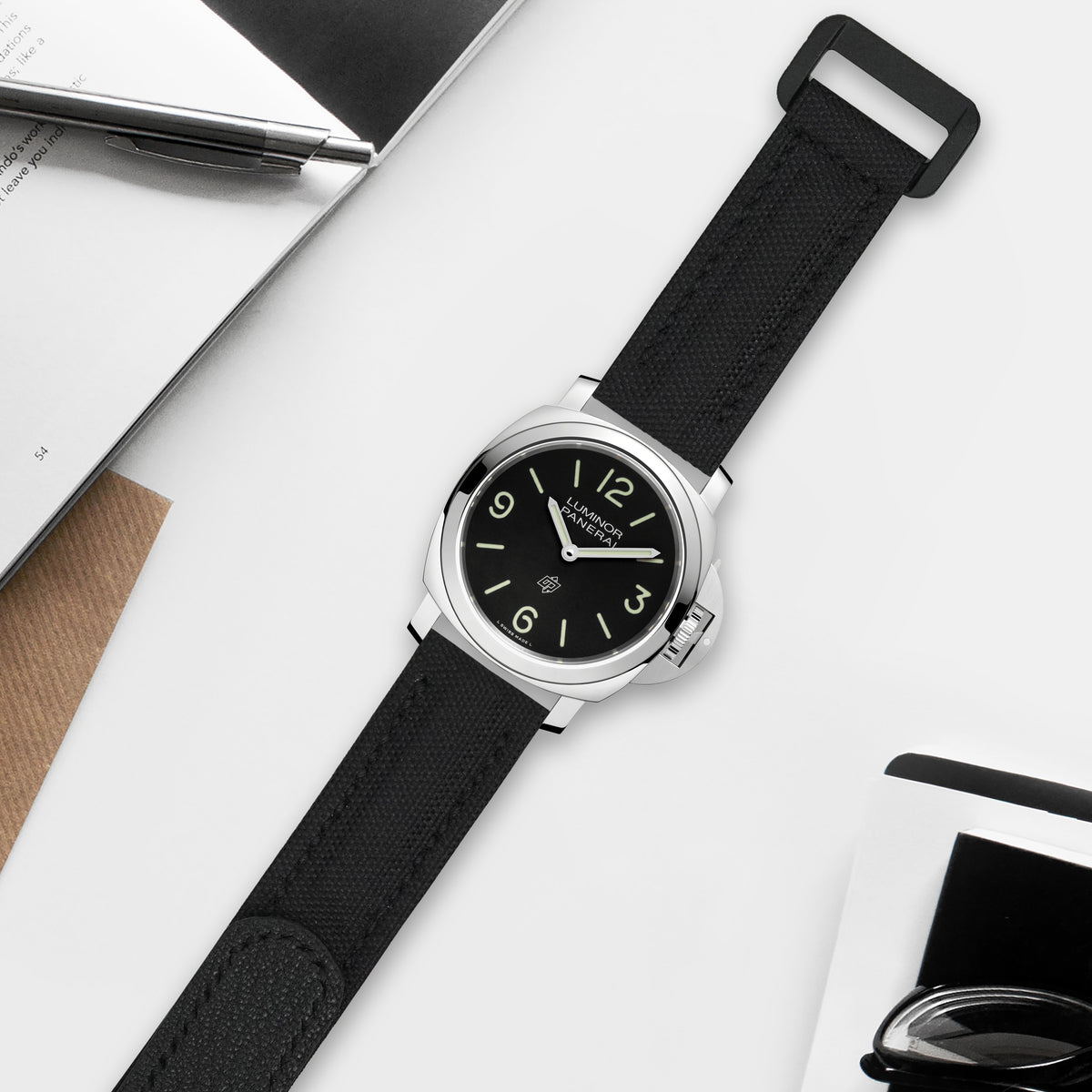 Panerai Luminor Straps - Velcro Canvas Extreme Padded Black