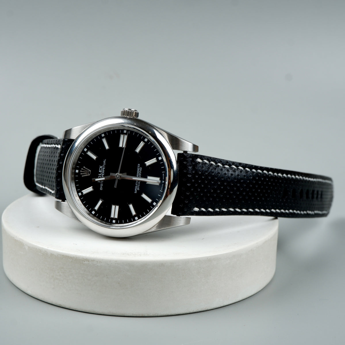 Rolex Oyster Perpetual Straps - Perforated Black – Liger Straps