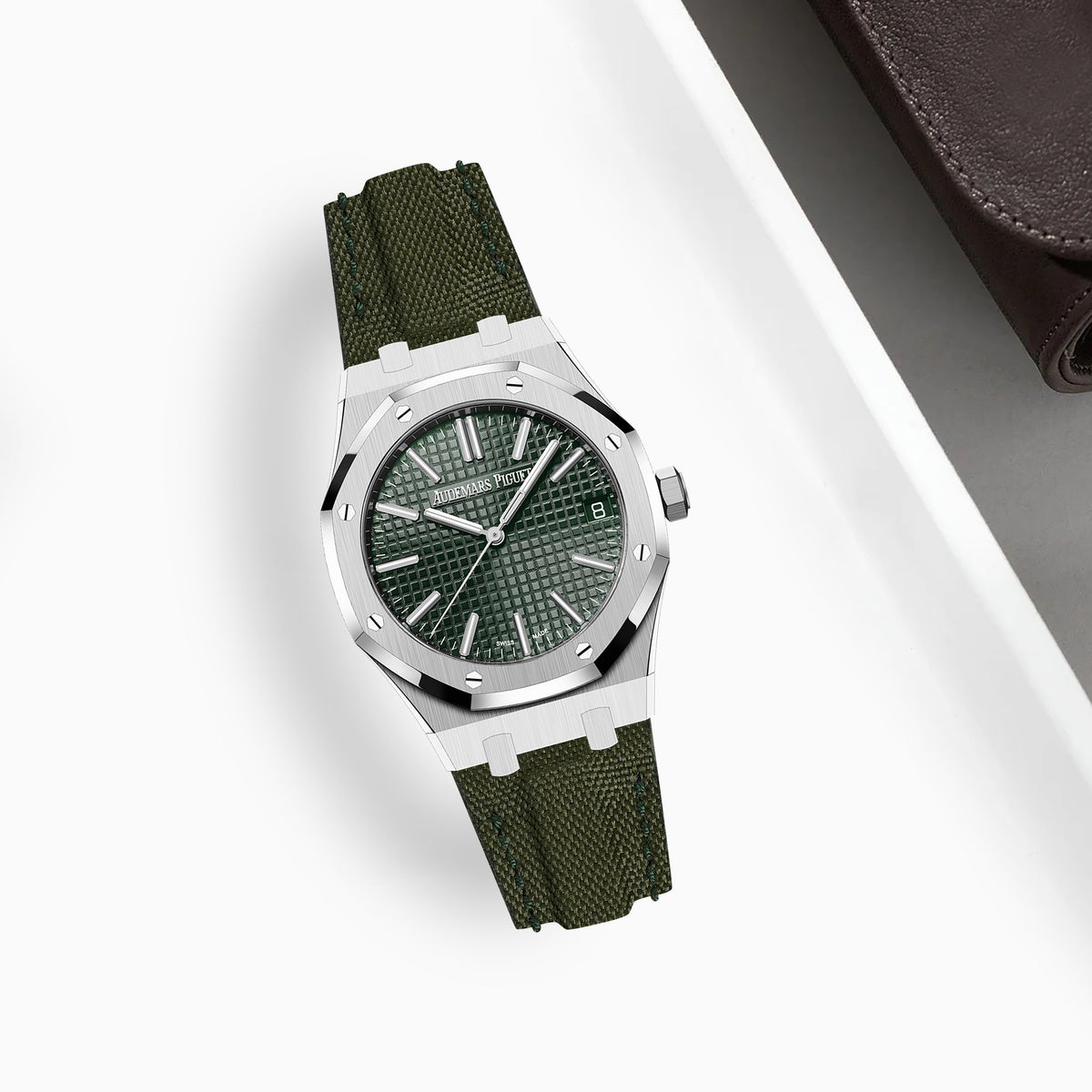 AP Royal Oak 39&41mm Straps - AP Canvas Extreme Padded Army Green