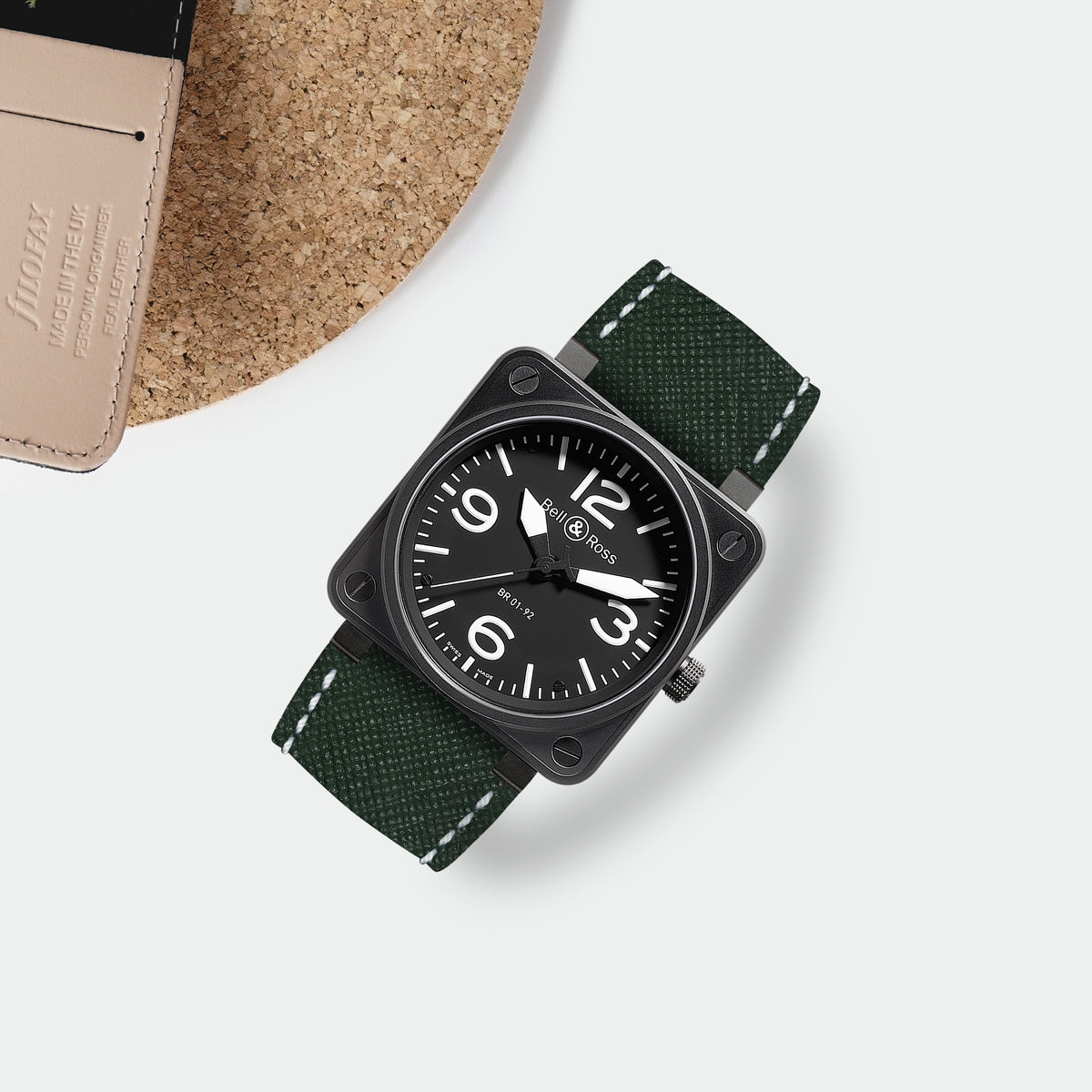 br-03 black rubber strap - Bell & Ross