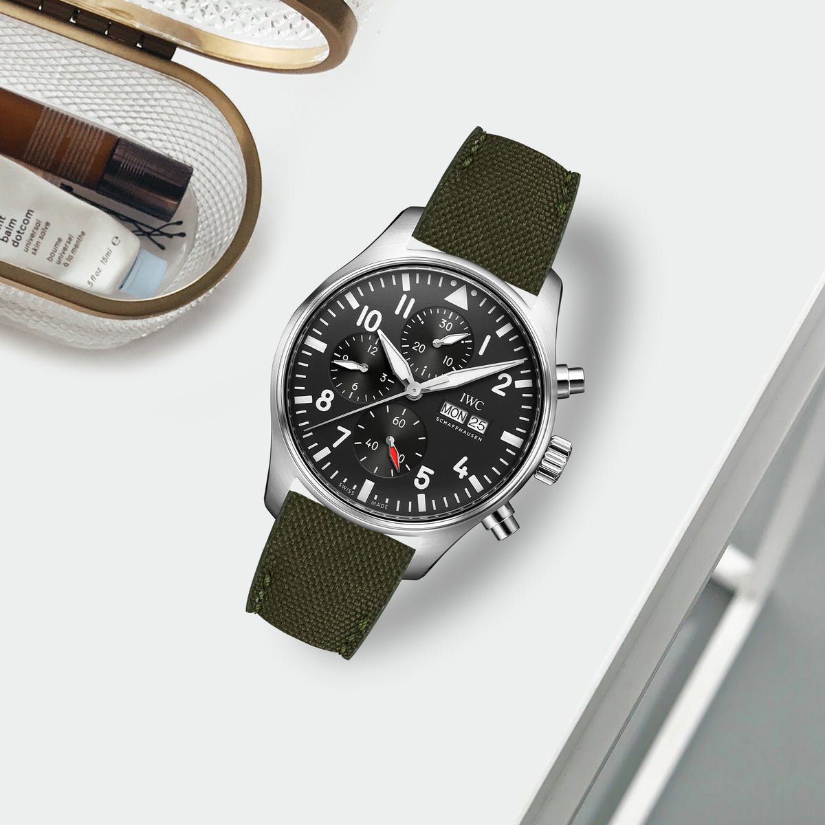 IWC Easx Change Straps - Canvas Army Green – Liger Straps