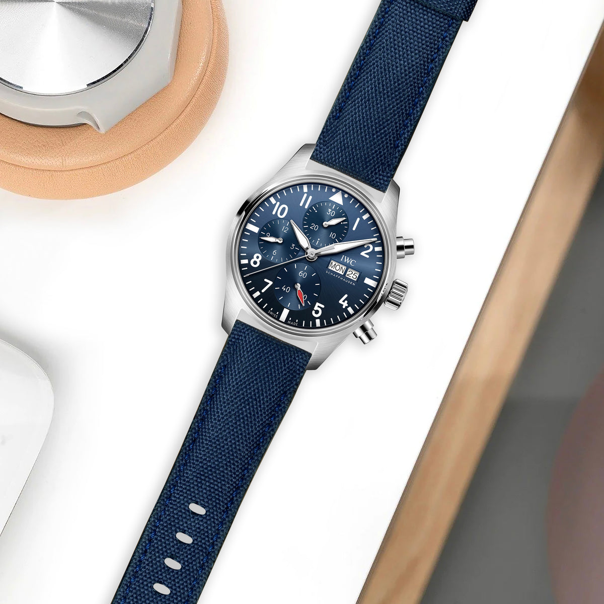 IWC Easx Change Straps - Canvas Navy Blue – Liger Straps