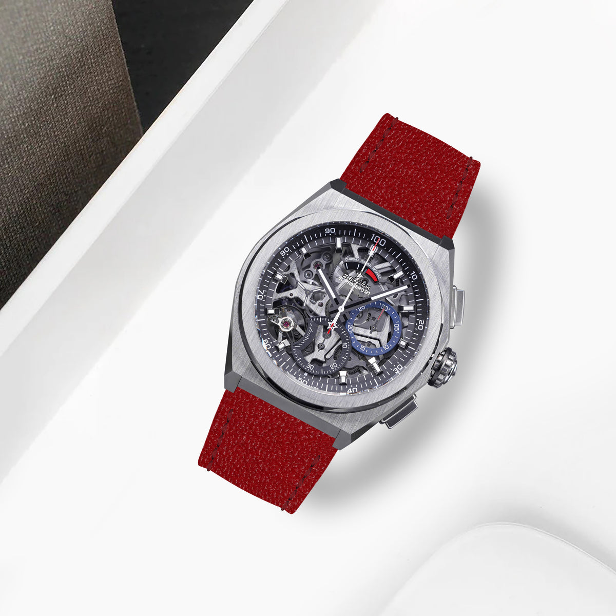 Zenith Defy Straps - Chevre Red – Liger Straps