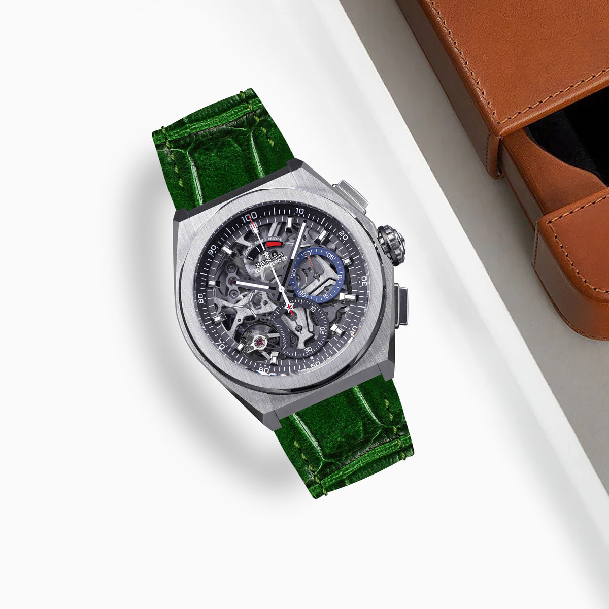 Zenith Defy Straps - Croco British Green – Liger Straps