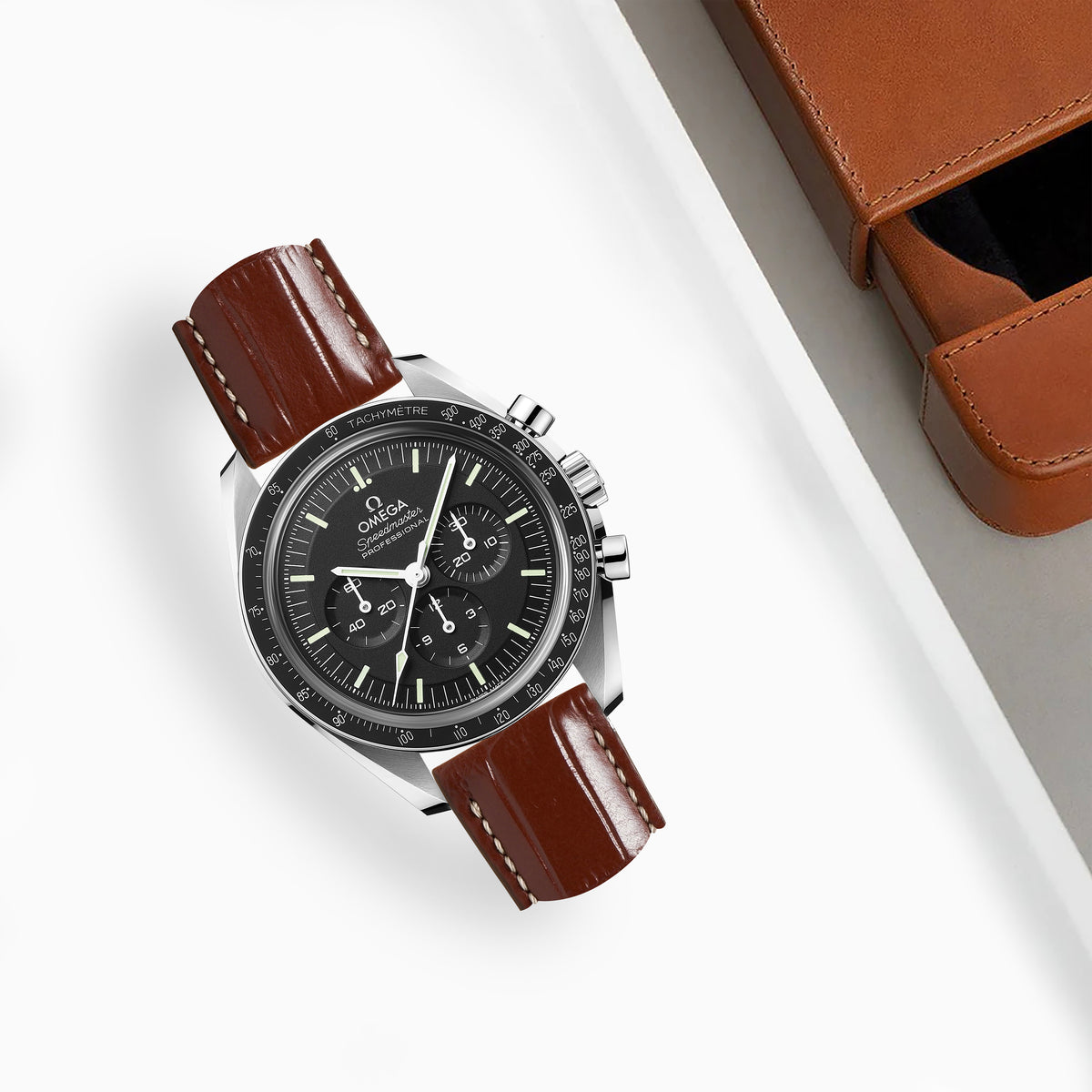 Omega Speedmaster Moonwatch Straps - Croco Brown – Liger Straps