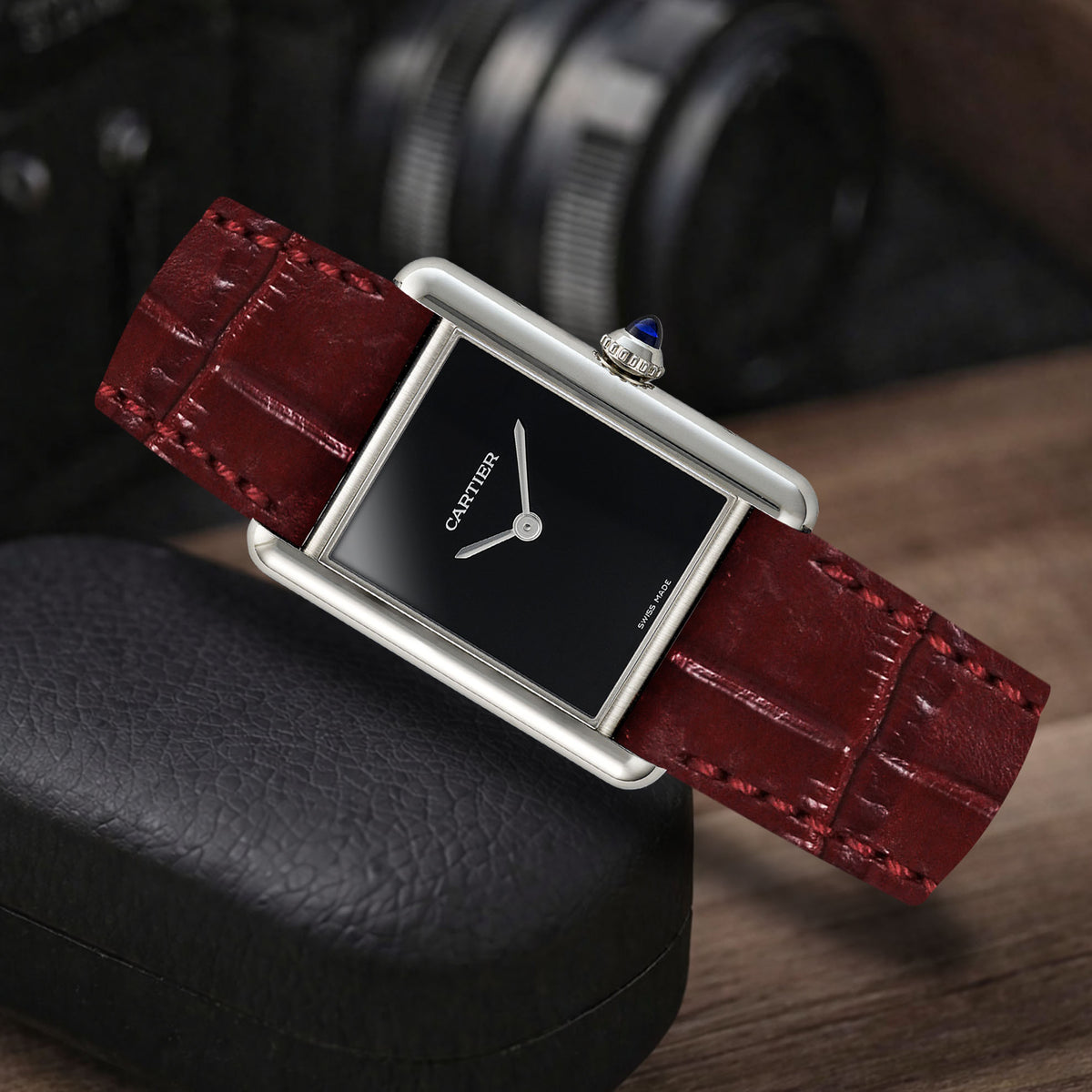 Cartier Tank Straps - Croco Bordeaux – Liger Straps