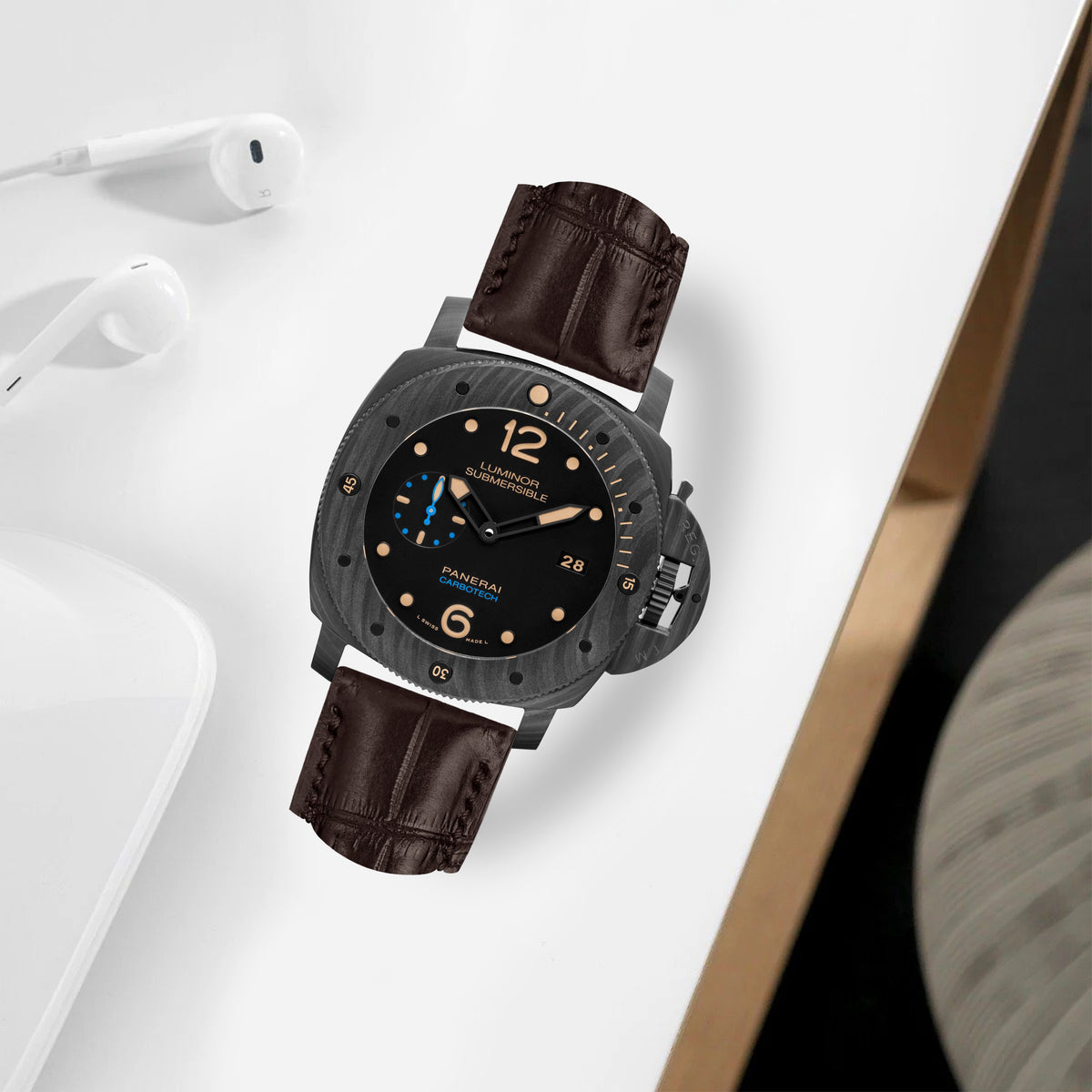 Panerai Submersible Straps - Croco Tobacco – Liger Straps