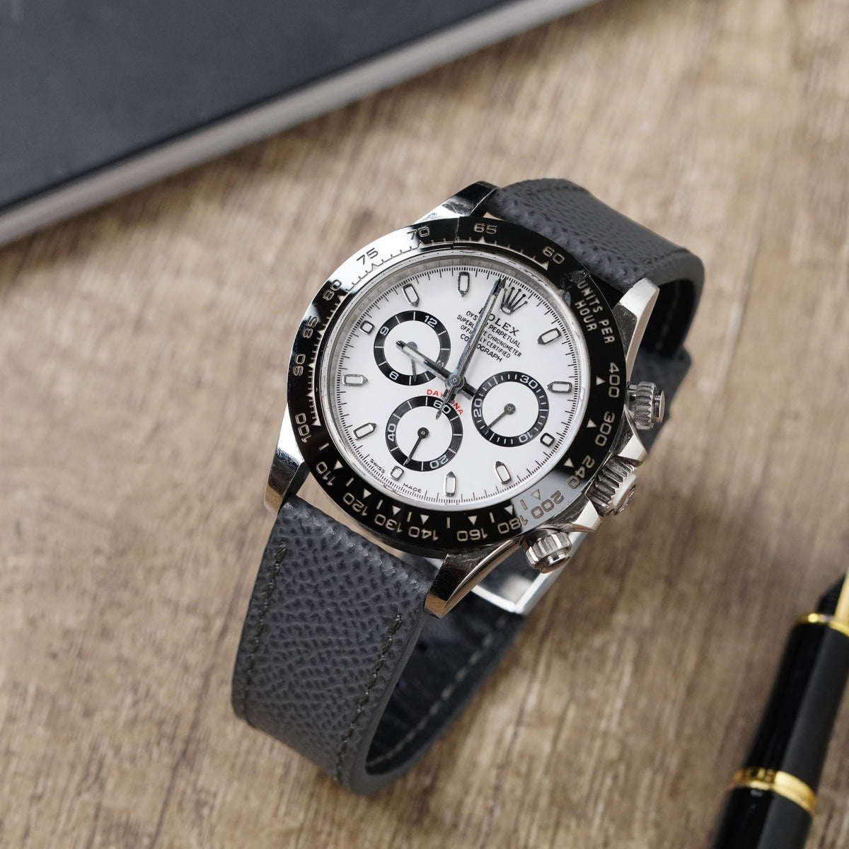 Rolex Daytona Straps Epsom Grey – Liger Straps1