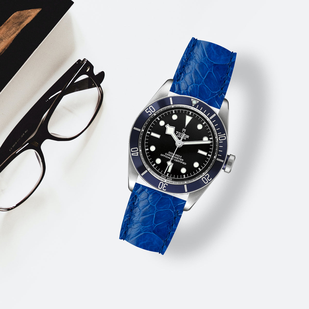 Tudor Blackbay 41mm Straps Ostrich Leg Blue Batman – Liger Straps