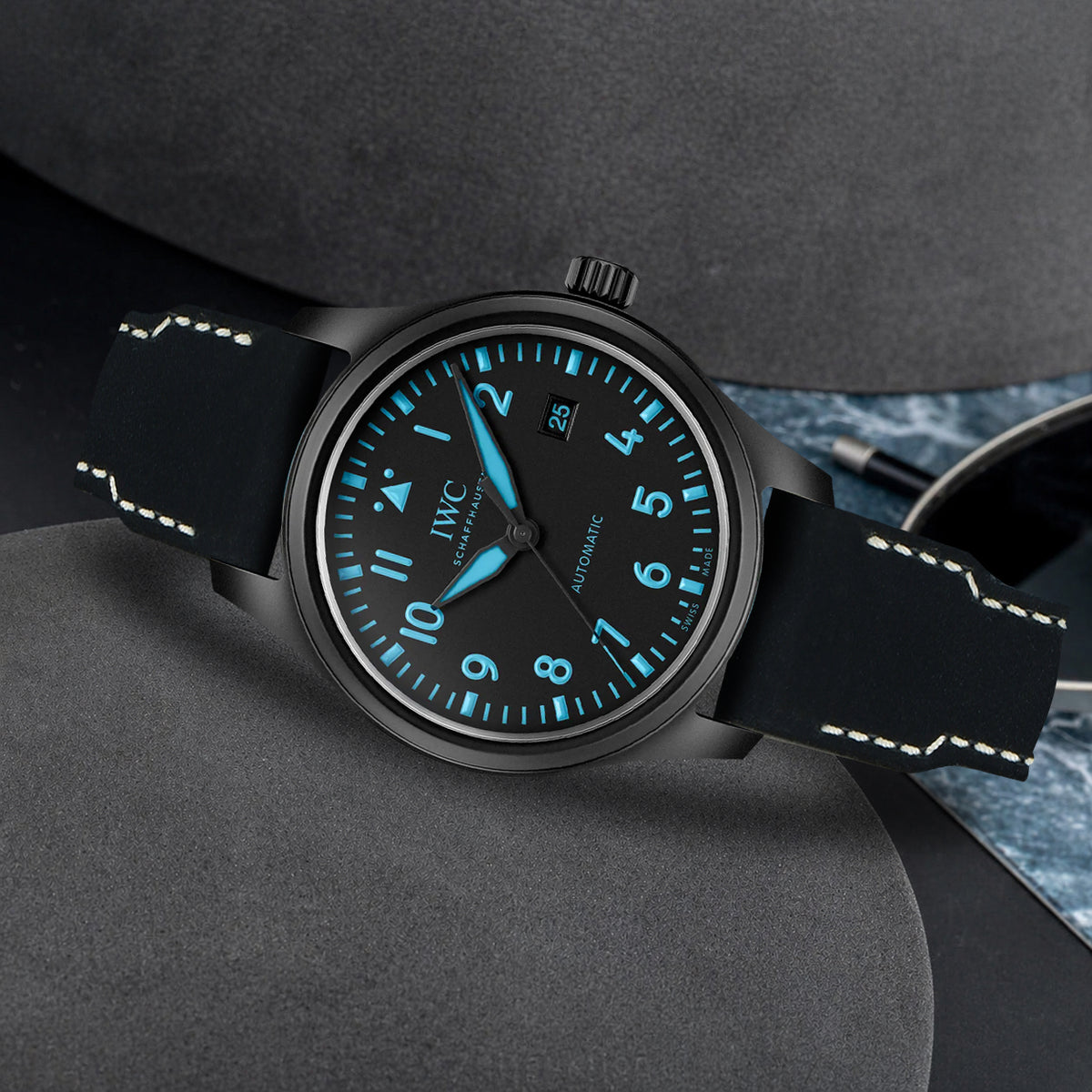 IWC Easx Change Straps - Pilot Black – Liger Straps