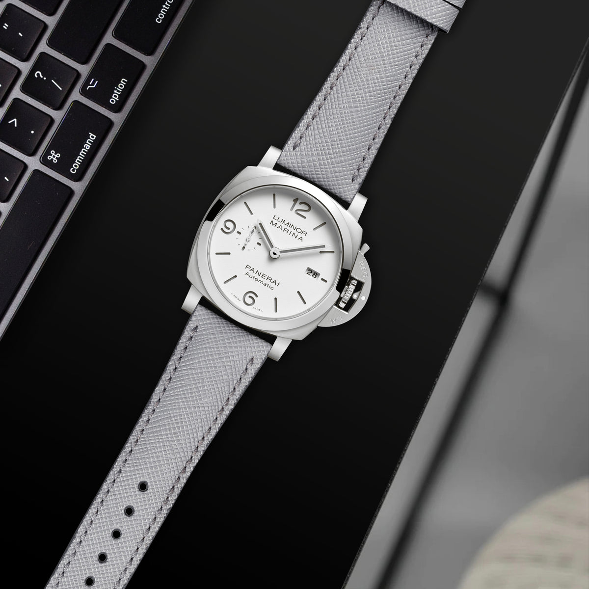 Panerai Luminor Straps Saffiano Light Grey – Liger Straps