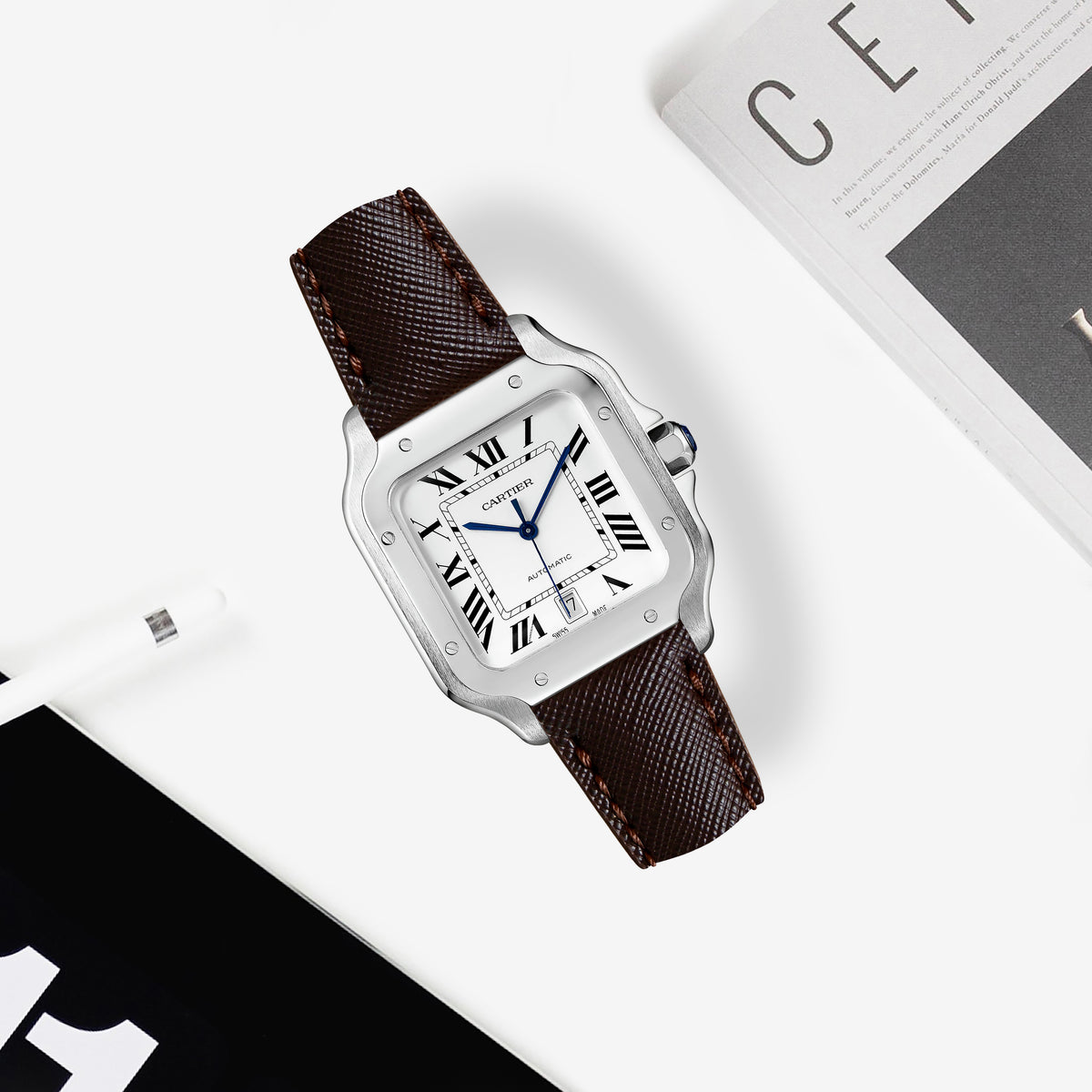 Cartier New Santos Quick Release Straps - Saffiano Tobacco – Liger