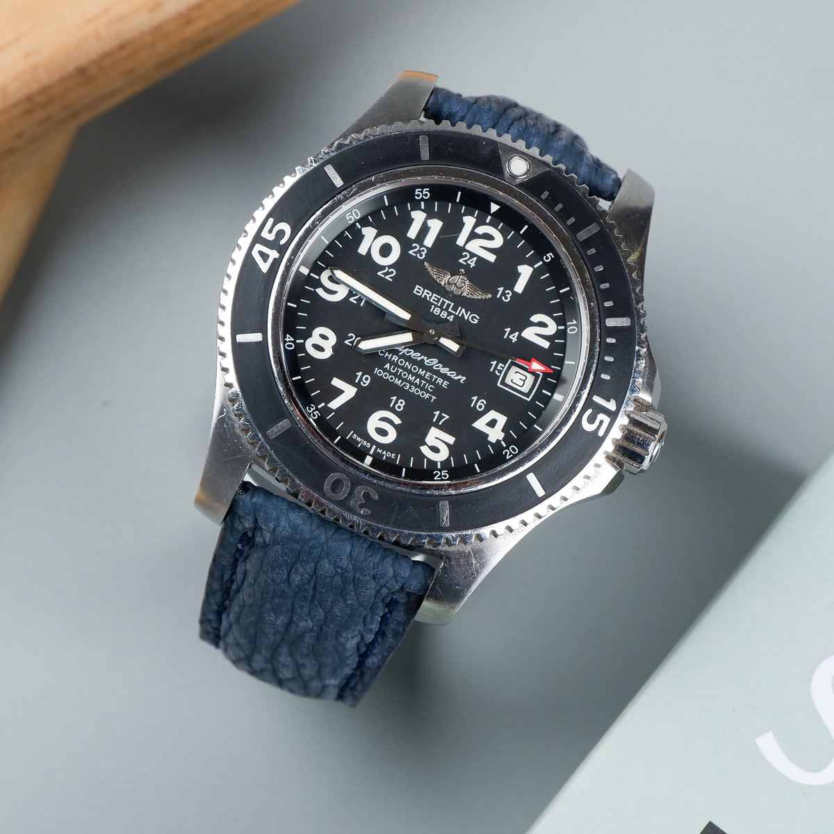 Breitling Super Ocean Straps Shark Blue – Liger Straps