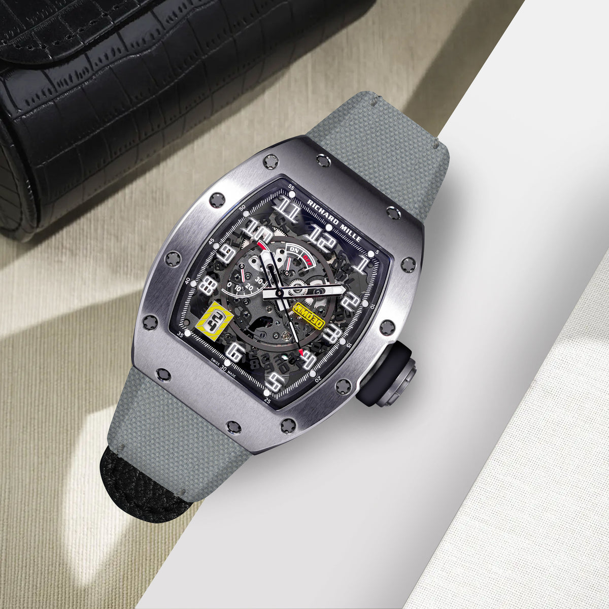 Richard Mille Straps - Velcro Canvas Light Grey – Liger Straps