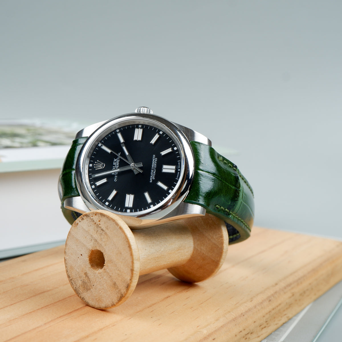 Rolex Oyster Perpetual Straps - Croco British Green – Liger Straps