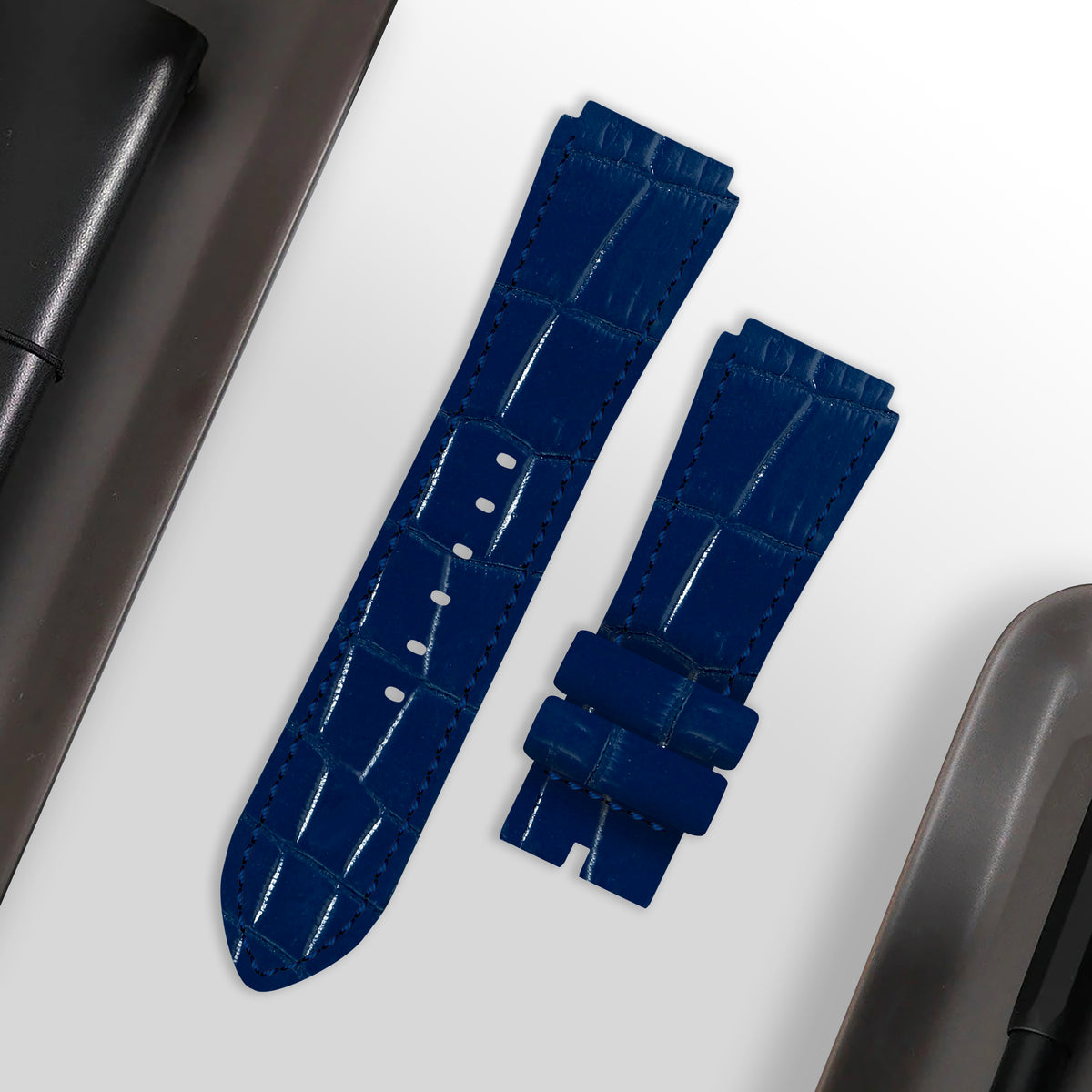 Zenith Defy Straps - Croco Navy Blue – Liger Straps