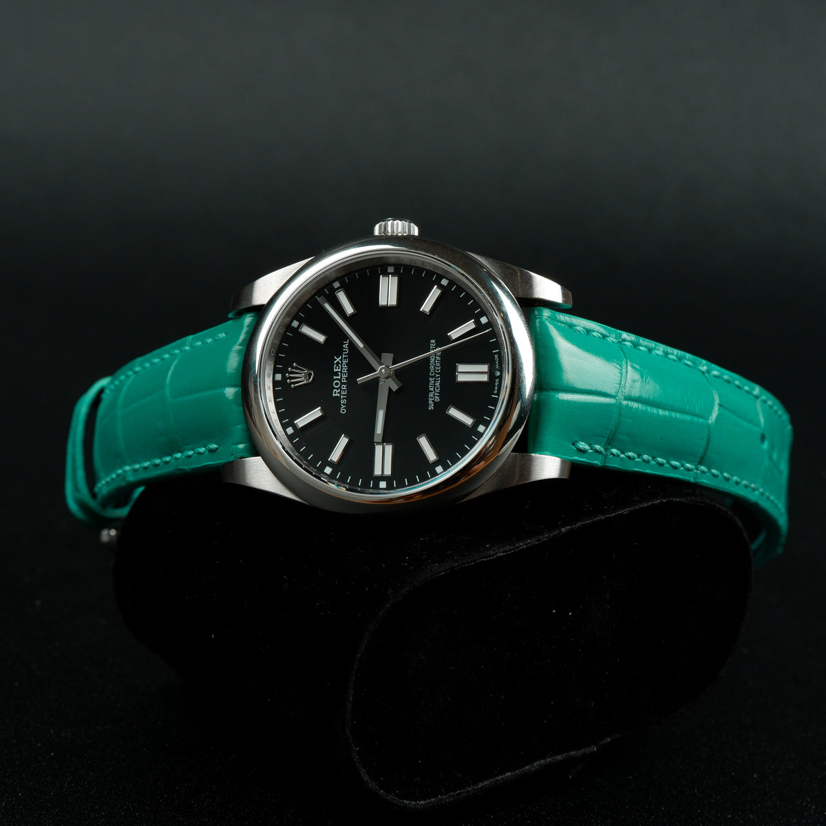 Rolex Oyster Perpetual Straps Croco Tiffany Liger Straps