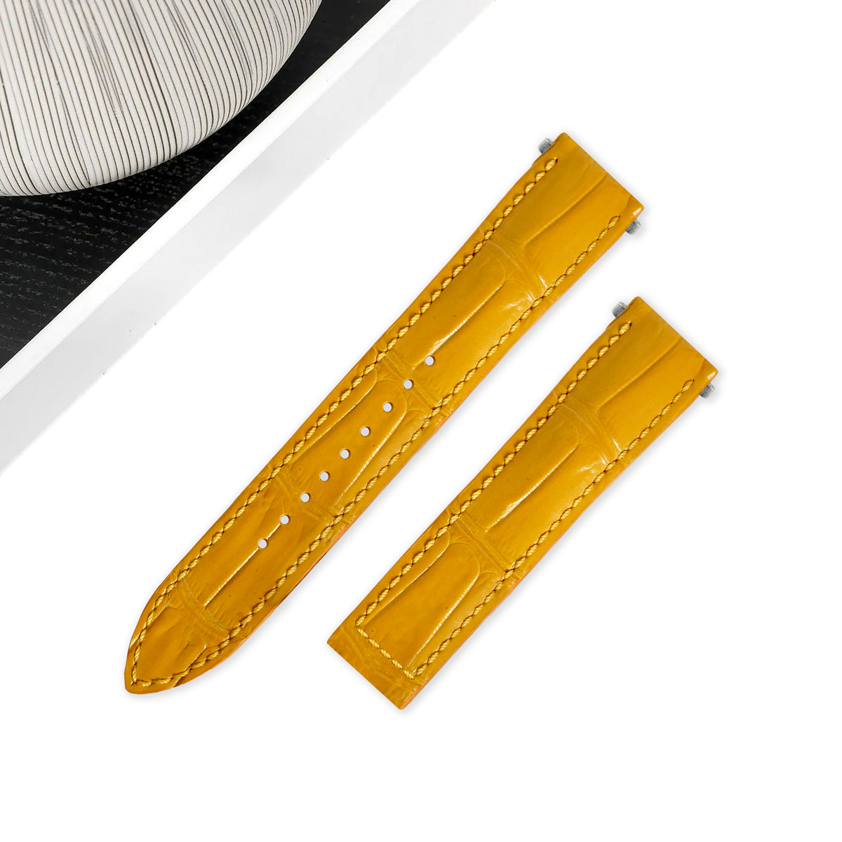 Cartier New Santos Quick Release Straps - Croco Yellow Cartier New Santos Quick Release Straps - Croco Yellow
