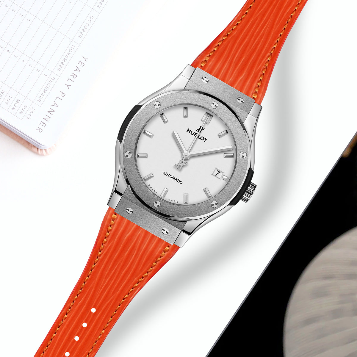 Hublot Classic Fusion Straps - Epi Orange – Liger Straps Hublot Classic Fusion Straps - Epi Orange – Liger Straps