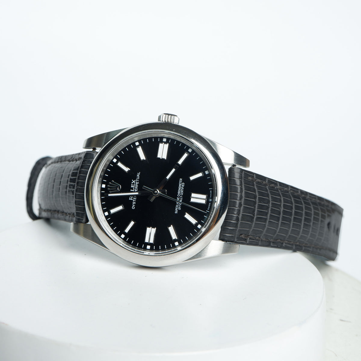 ?sale? Rolex ladies 24mm Oyster perpetual black diamond on leather strap Luxury Diaz (@luxurydiaz1) • Instagram photos and videos main image 2