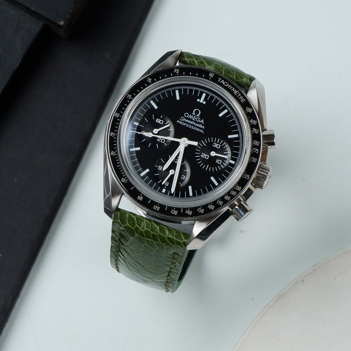Custom alligator leather strap for Omega Speedmaster Seamaster