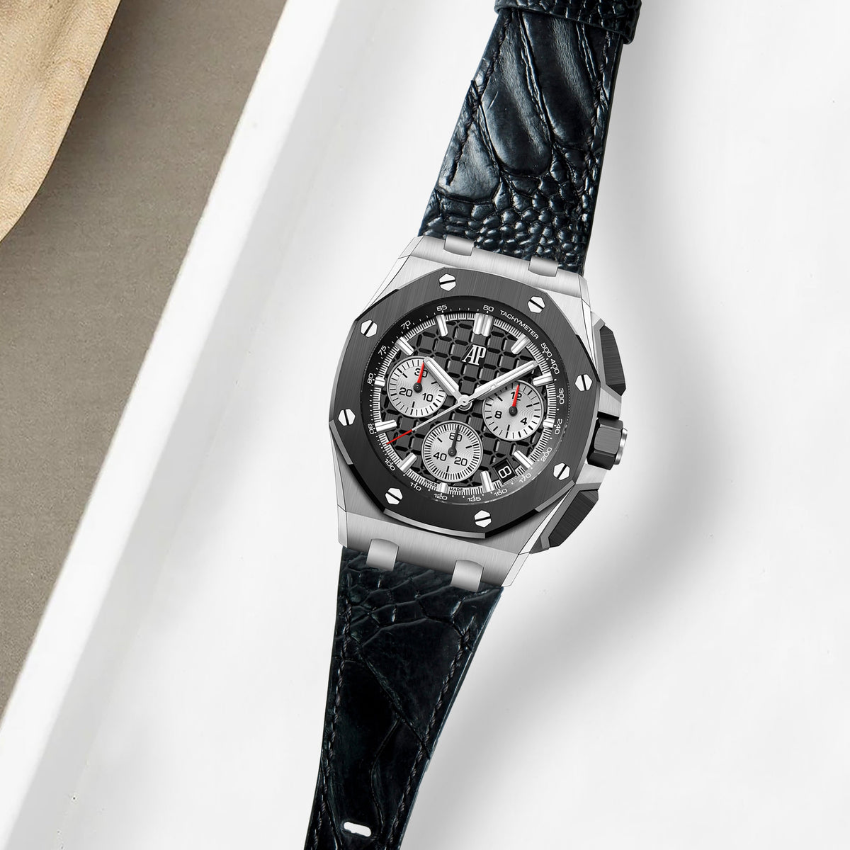 AP Interchangeable Quick Release Straps - AP Ostrich Leg Black