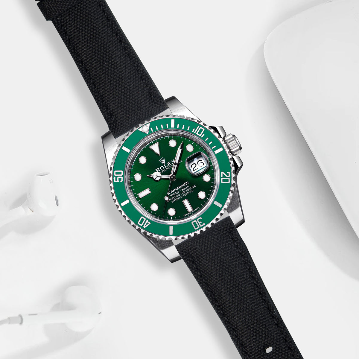Rolex Submariner Green Hulk Straps - Canvas Black – Liger Straps