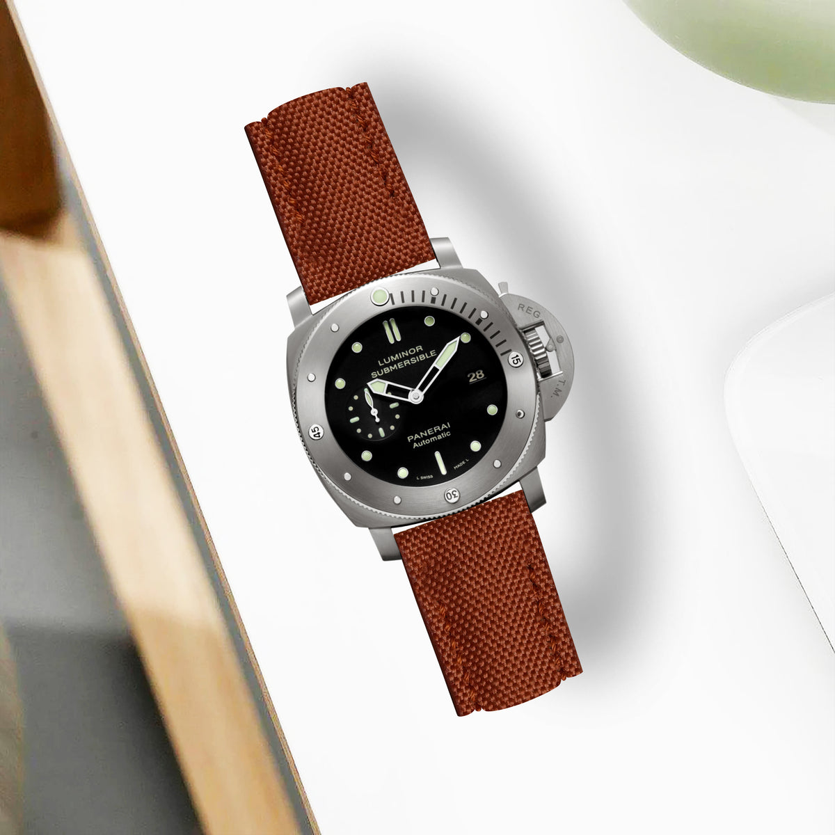 Panerai Submersible Straps - Canvas Bourbon – Liger Straps