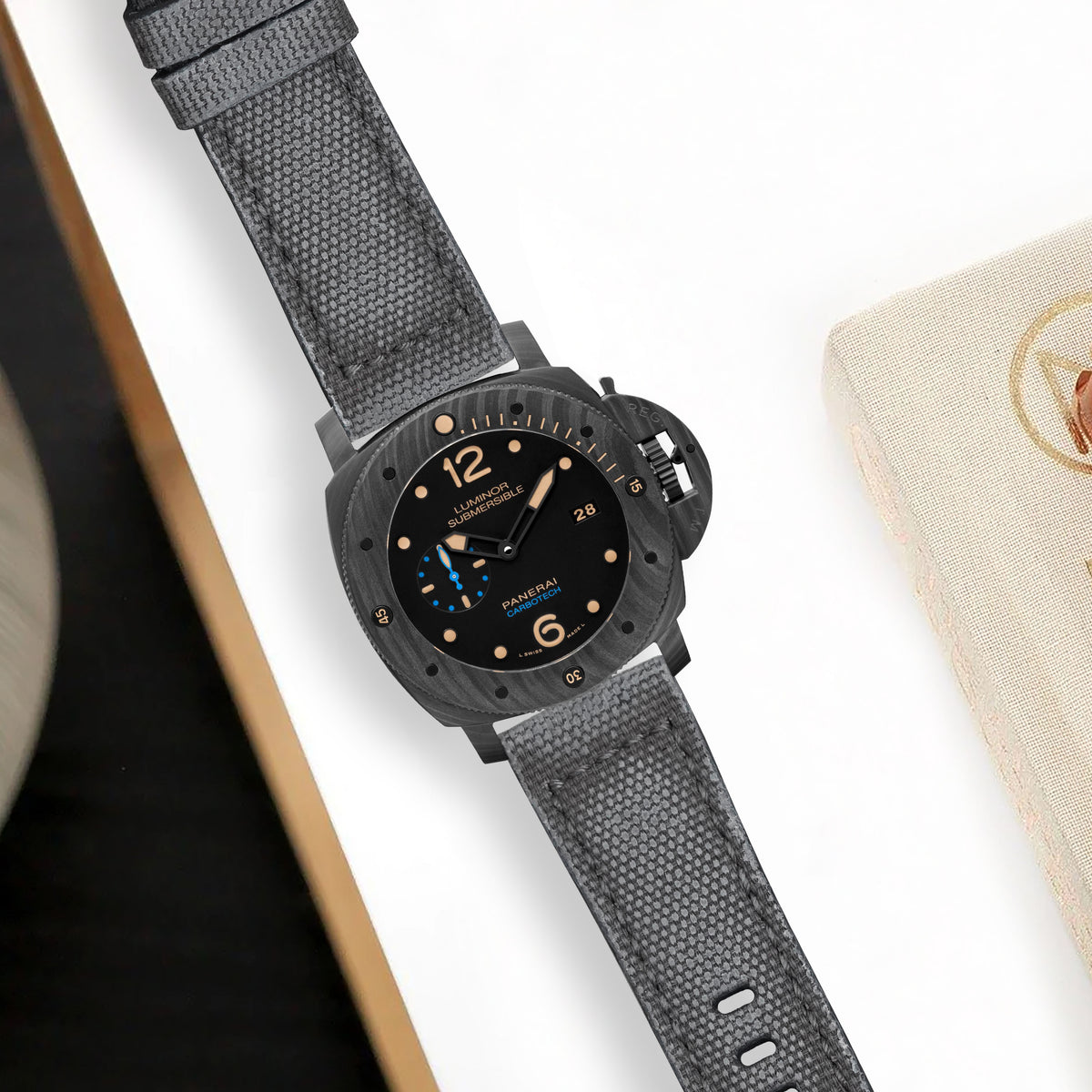Panerai Submersible Straps - Vintage Canvas Grey – Liger Straps