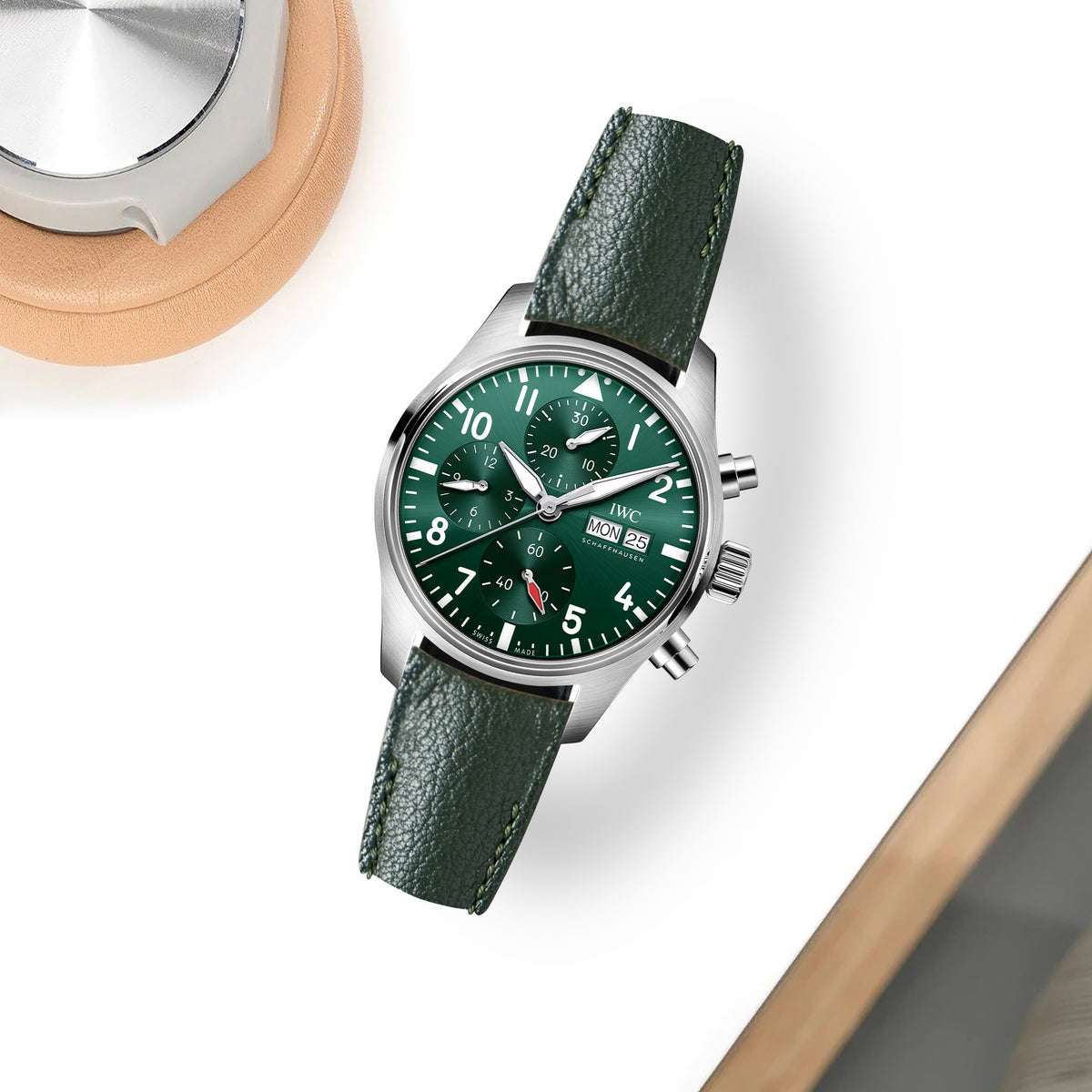 IWC Easx Change Straps - Chevre Dark Green – Liger Straps