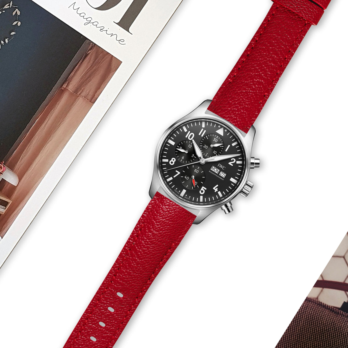 IWC レザーストラップ EASX-CHANGE IWMXE0HK0S 20mm IWC Easx Change Straps - Chevre Red – Liger Straps