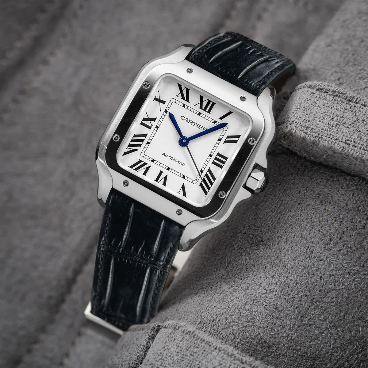 Cartier New Santos Quick Release Straps - Croco Black – Liger Straps