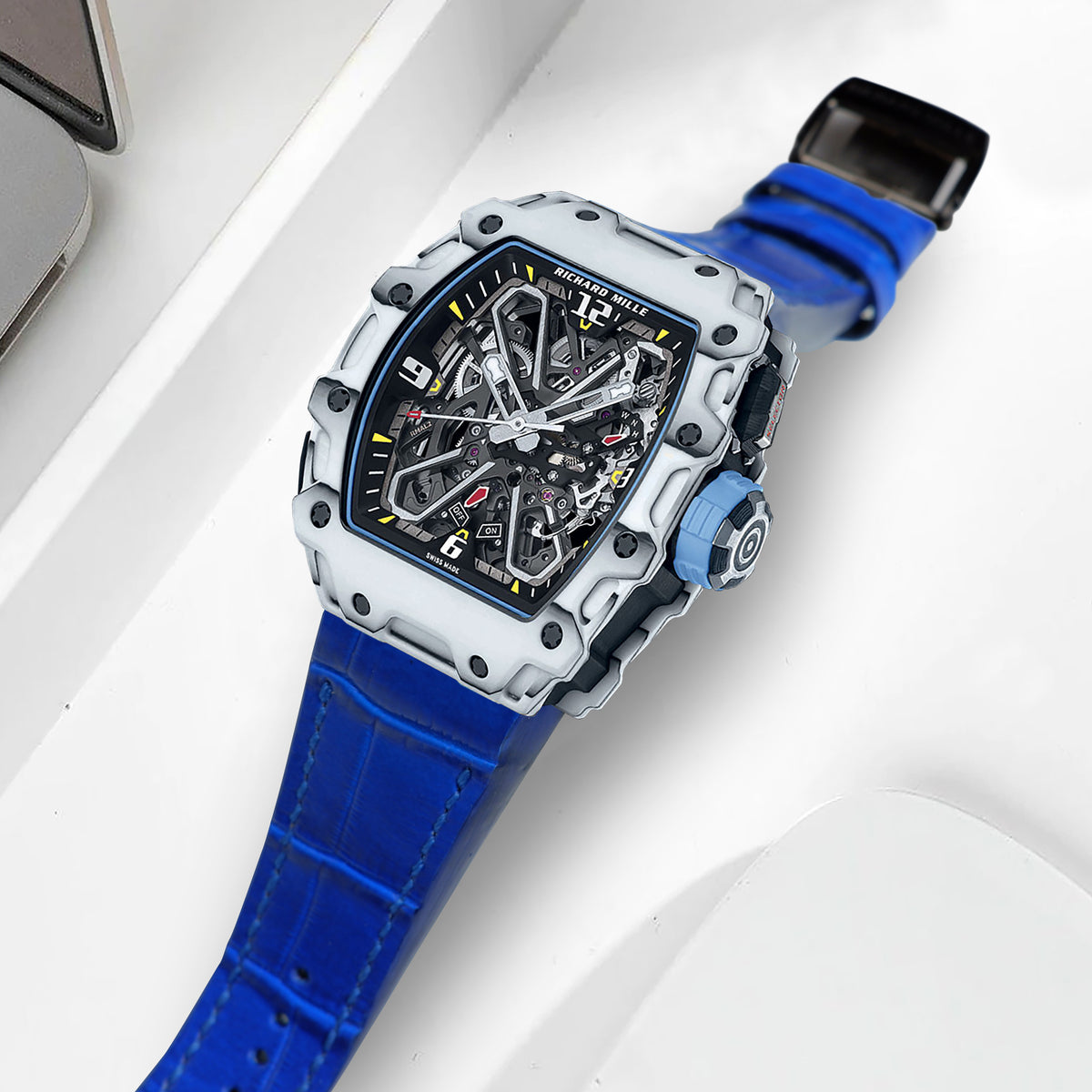 Richard Mille Straps Croco Blue Batman Liger Straps