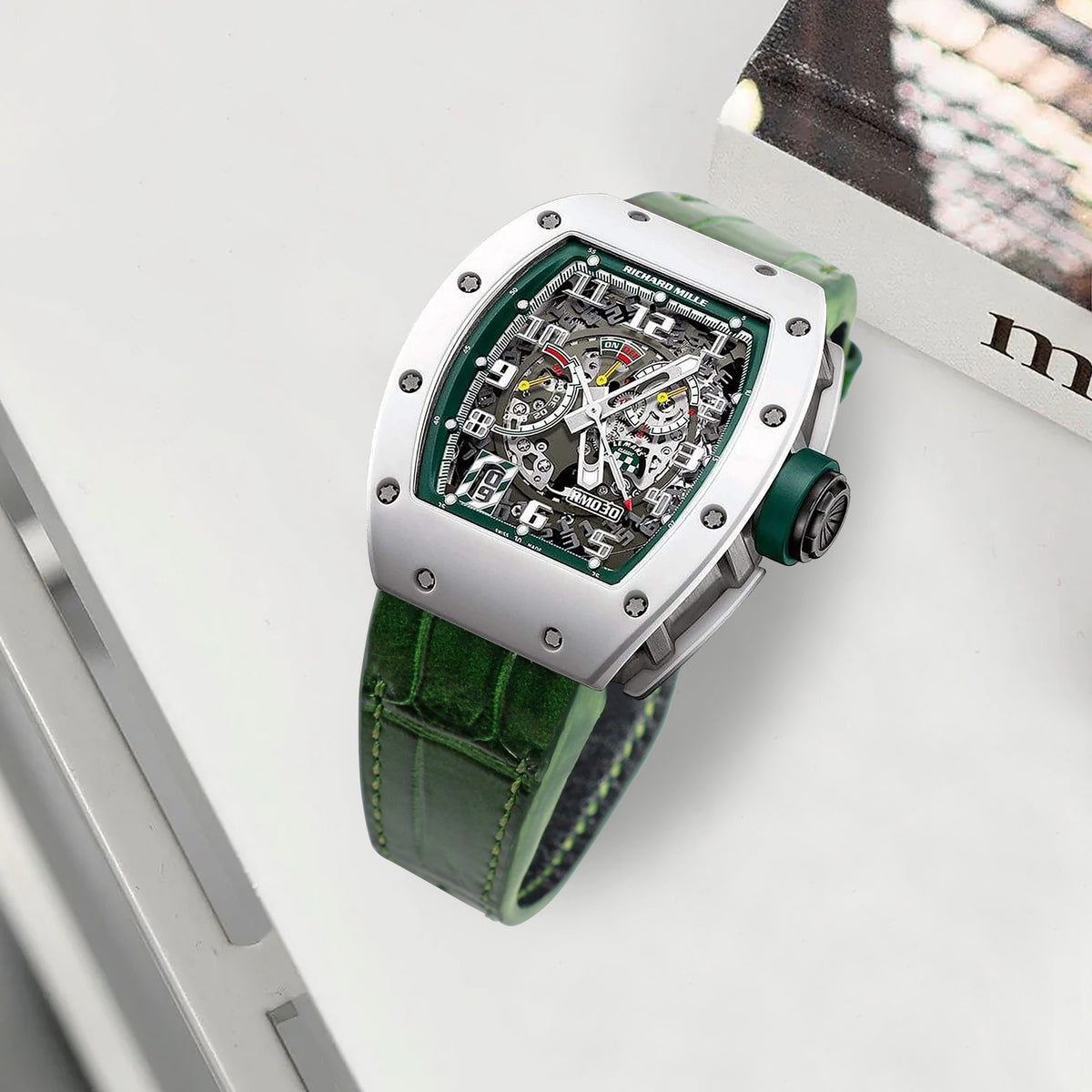 Richard Mille Straps Croco British Green Liger Straps