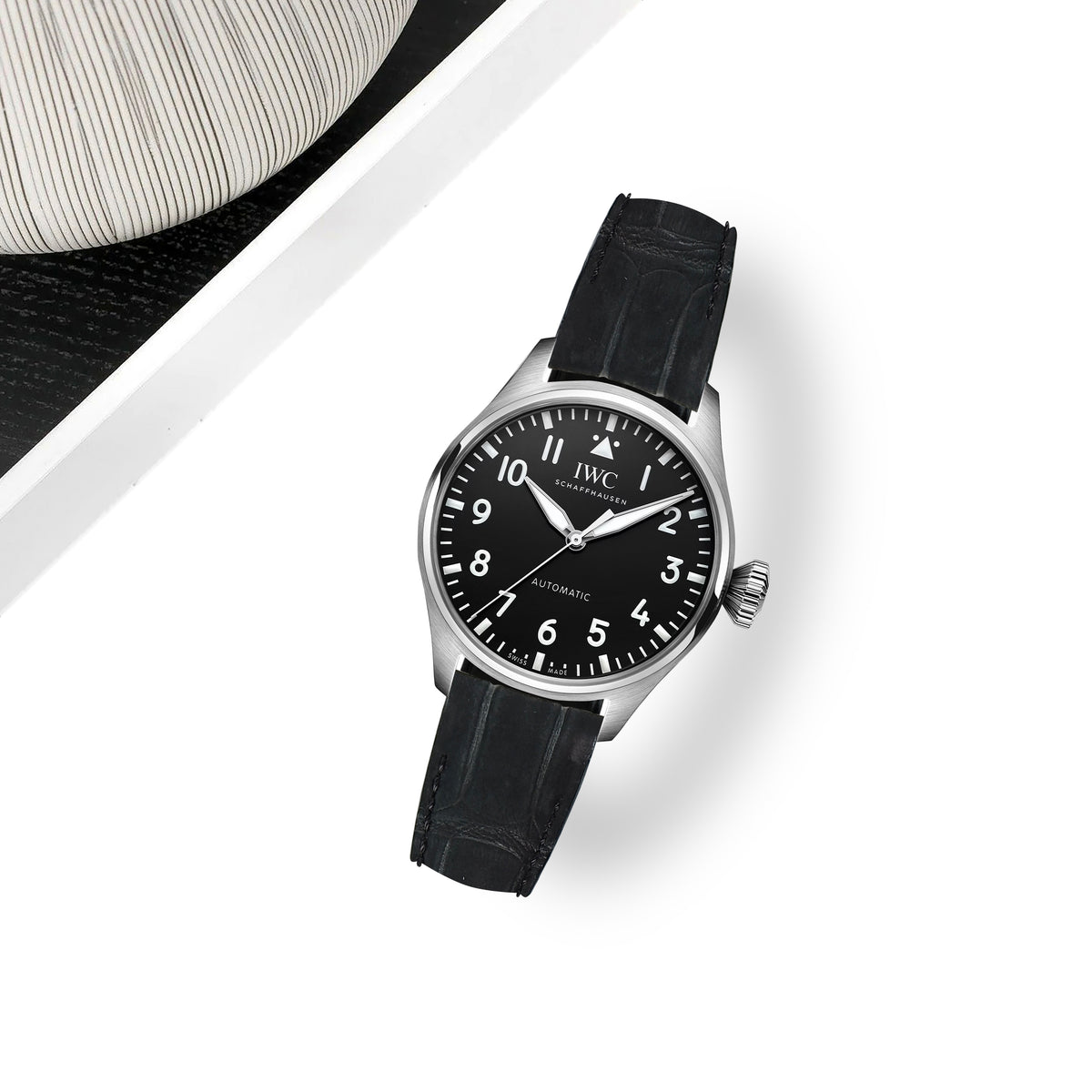 IWC Easx Change Straps - Croco Nubuck Black – Liger Straps