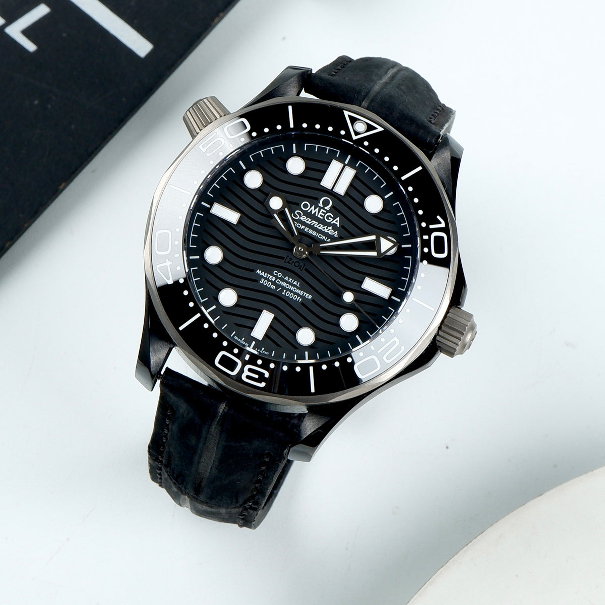 Omega Seamaster Diver 300m Straps - Croco Nubuck Black – Liger Straps