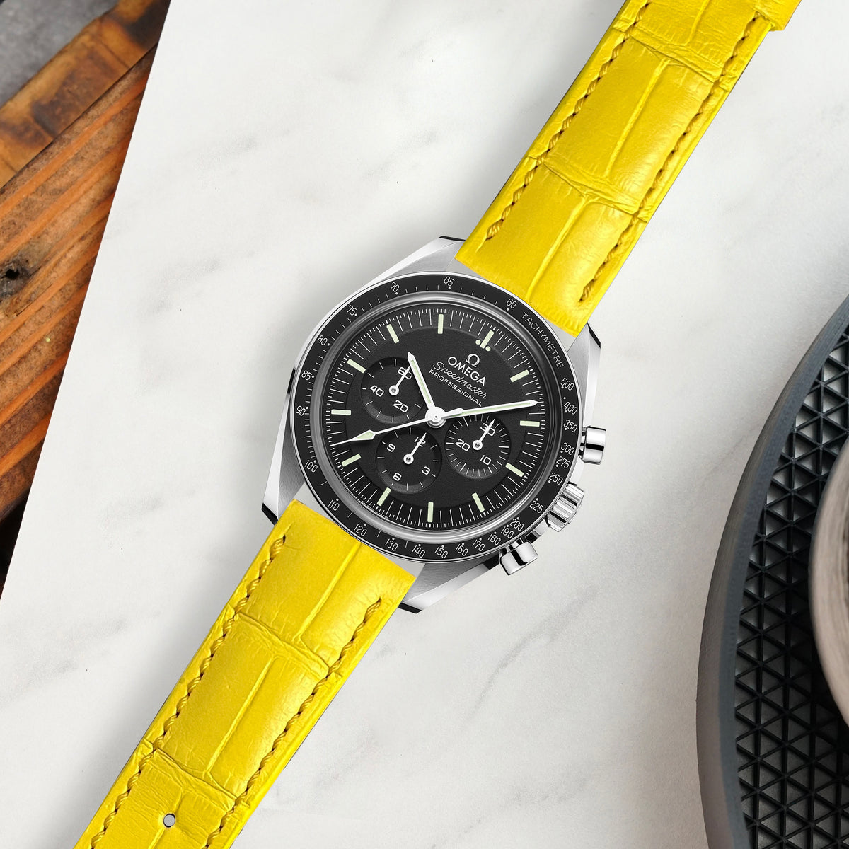 Omega Speedmaster Moonwatch Straps - Croco Yellow – Liger Straps